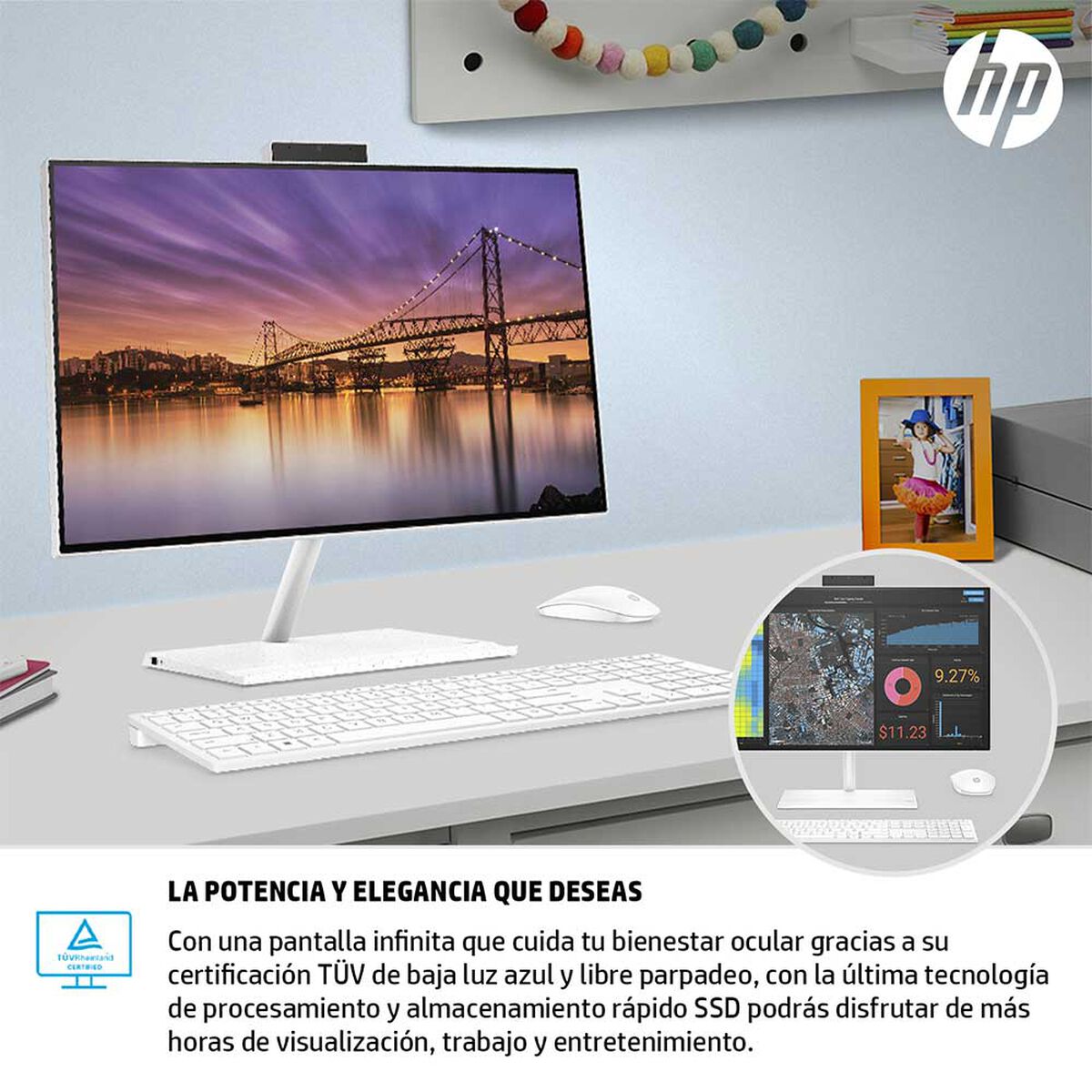 All in One HP 24-ck0001la Core i3 8GB 512GB SSD 23,8"