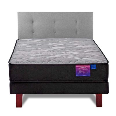 Imagen 2 del producto Cama Europea Flex 1,5 Plazas Therapedic Plus + Respaldo Royal Gris