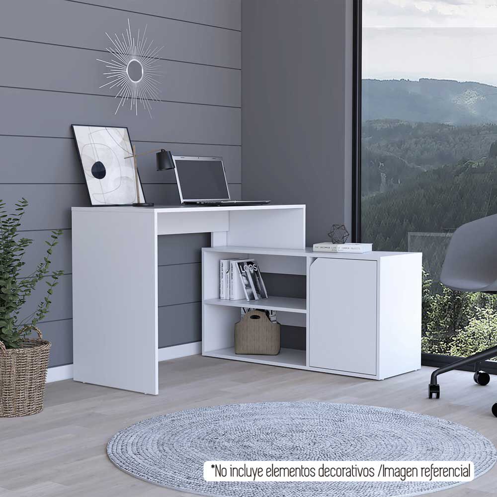 Escritorio en L TuHome Rennes 1 Puerta Blanco