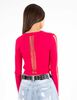 Sweater Liso Mangas Y Espalda Tejida Cuello Redondo Mujer Icono