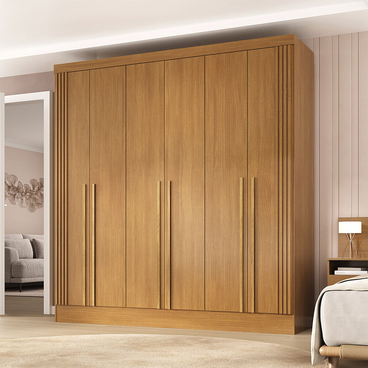 Closet Di Poretti Design New Bali 3 Cajones 6 Puertas Caf&eacute; Claro