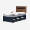 Cama Nido Rosen 1,5 Plazas Indie + Respaldo + Velador Ferrara