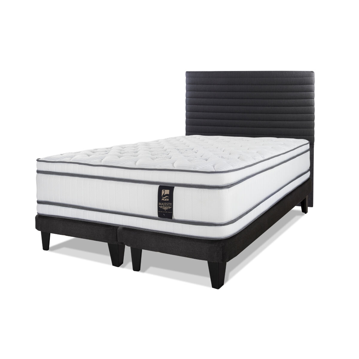 Cama Europea Flex 2 Plazas Majesty + 1 Respaldo