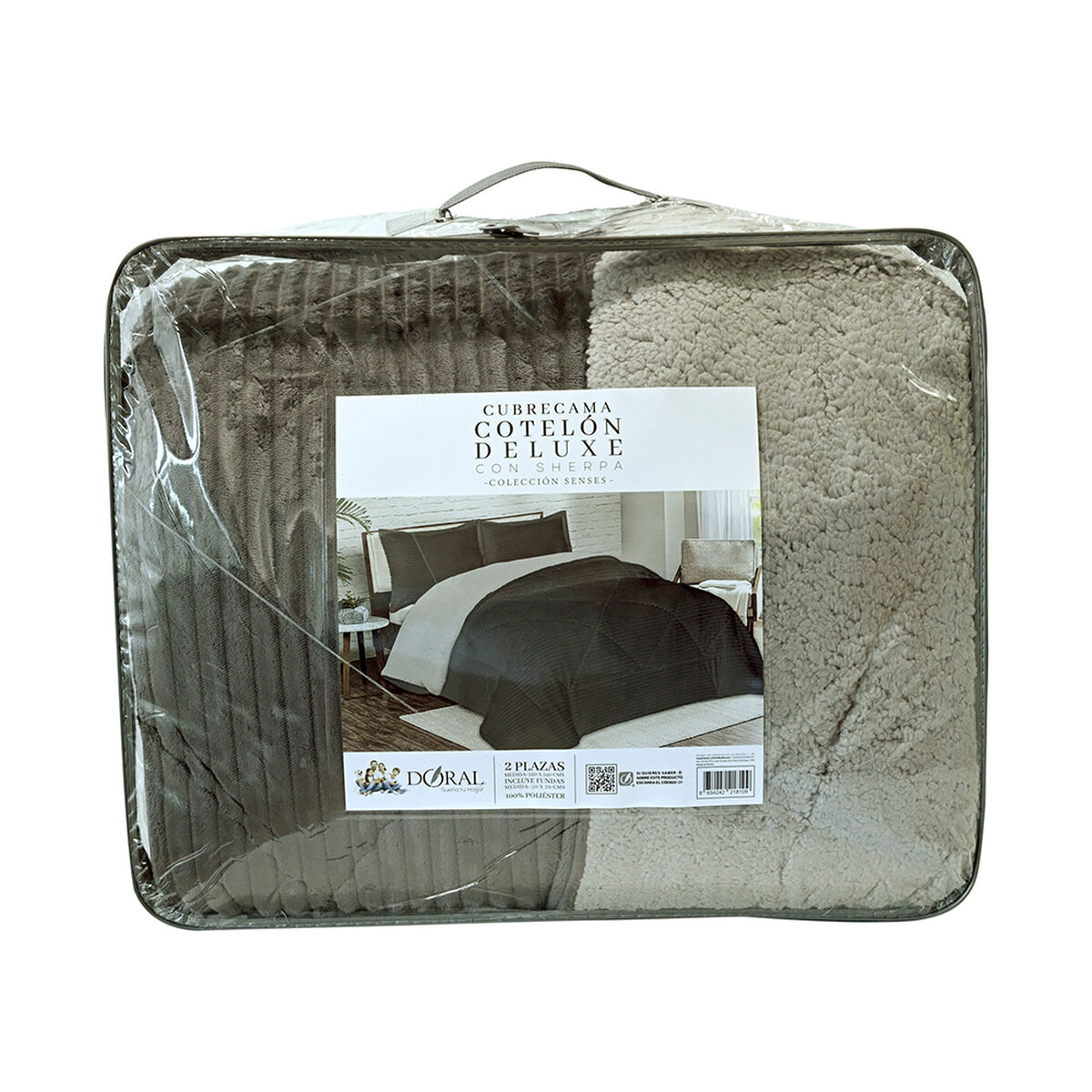 Cubrecama Doral Super King Gris Cotelón