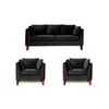 Juego de Living Barra Design Estocolmo Sofá 3 Cuerpos + Dos Sillones 1 Cuerpo Negro
