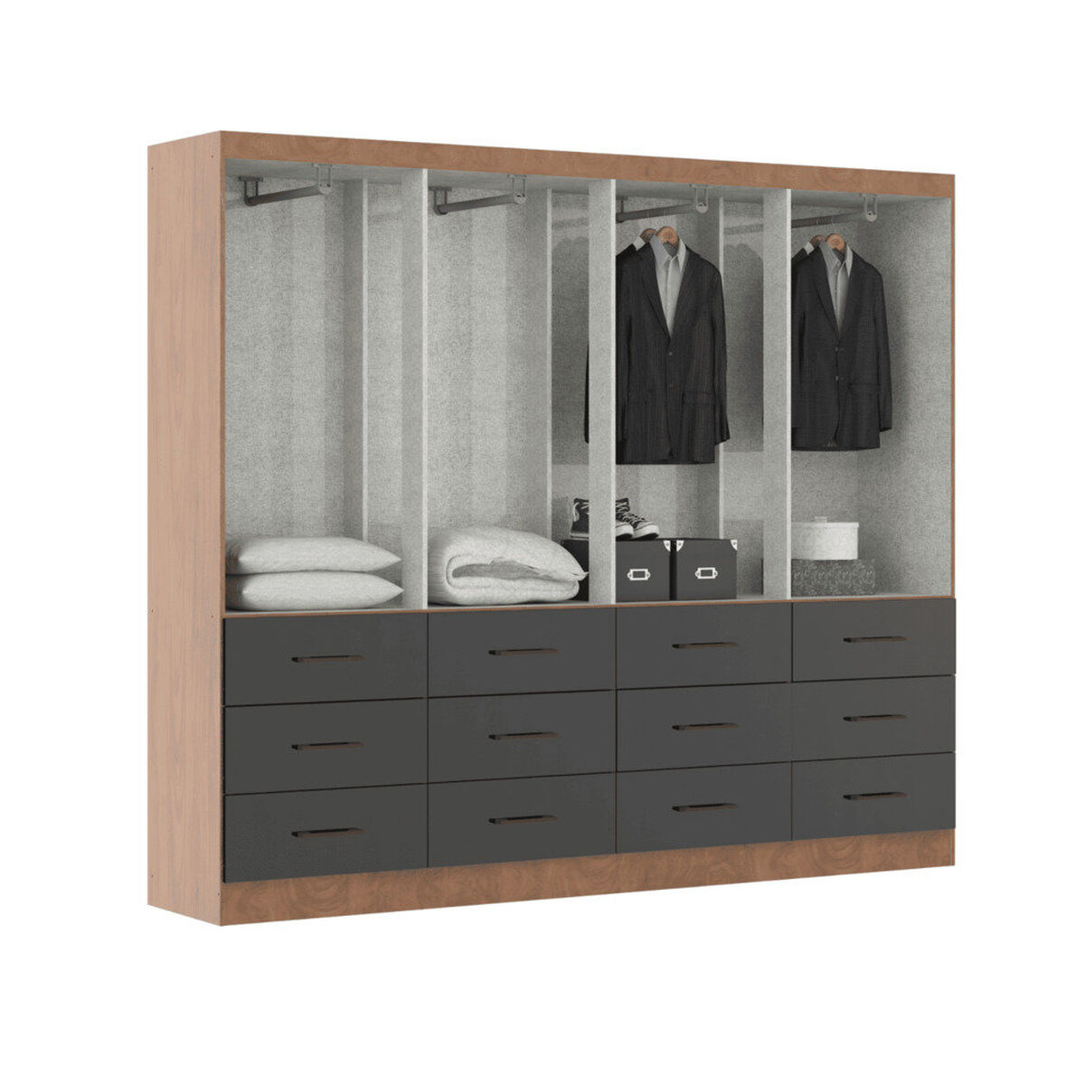 Cl&oacute;set Exit 8 Puertas 12 Cajones Caf&eacute; Negro