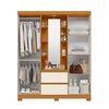 Closet Vekkahome Olimpia con Espejo 4 Puertas 2 Cajones Beige