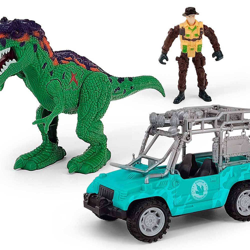 Set Safari con Explorador y Tiranosaurio Incluye Luz y Sonido | Abc