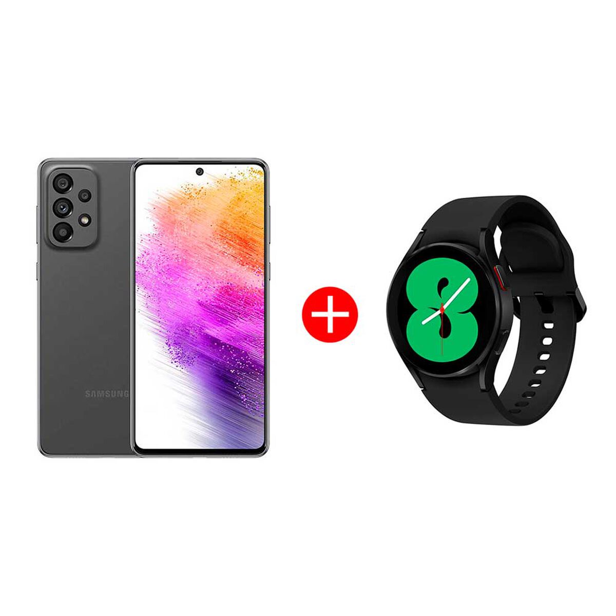 Combo Celular Samsung Galaxy A73 5G 256GB 6,7" Gray Liberado + Smartwatch Galaxy Watch4 40mm Black