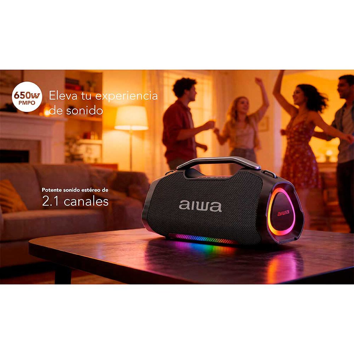 Parlante Port&aacute;til Aiwa AW-A411 65W Bluetooth Negro