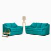 Juego de Living Cabsur Galicia Sof&aacute; 3 Cuerpos + Sof&aacute; 2 Cuerpos Chenille Turquesa