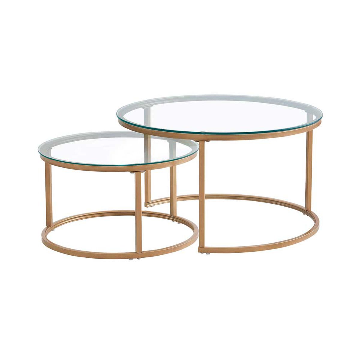 Set Mesa de Centro Home Mobili Nido Golden Dorado