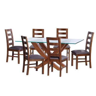 Juego de Comedor Latam Home Alicante 6 Sillas Gris Oscuro