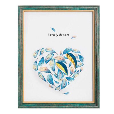 Cuadro Enmarcado Vgo Pajaritos con Relieve Hojas 43 x 53 cm