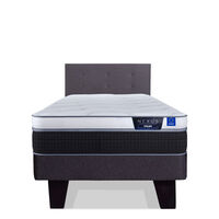 Cama Europea Flex 1,5 Plazas Nexus + Respaldo Royal Grafito