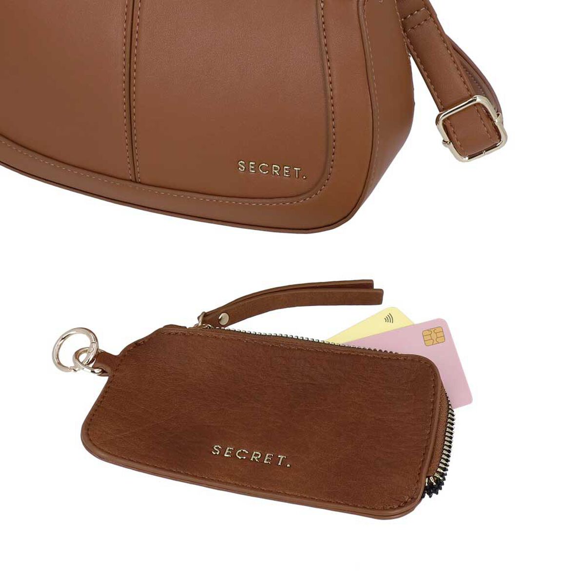 Cartera Bandolera Secret Malaga SC7 Peque&ntilde;a Caf&eacute;