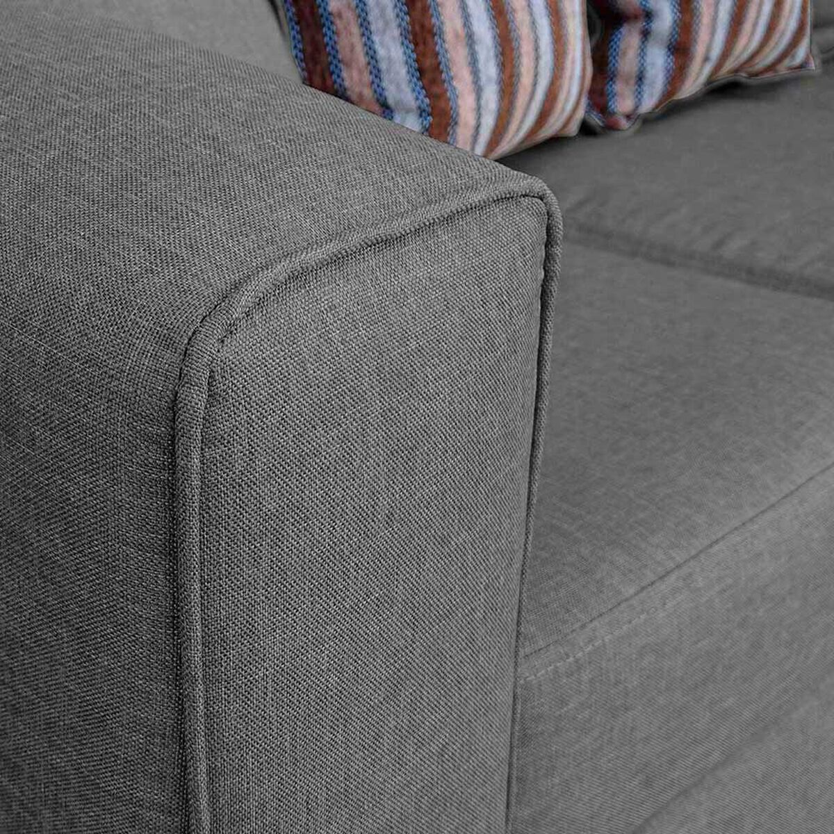 Juego de Living Elegant Detail Santa Fe Sof&aacute; 3 Cuerpos + Sof&aacute; 2 Cuerpos + Sill&oacute;n 1 Cuerpo Gris