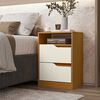 Velador VekkaHome Sole 2 Cajones Café Beige