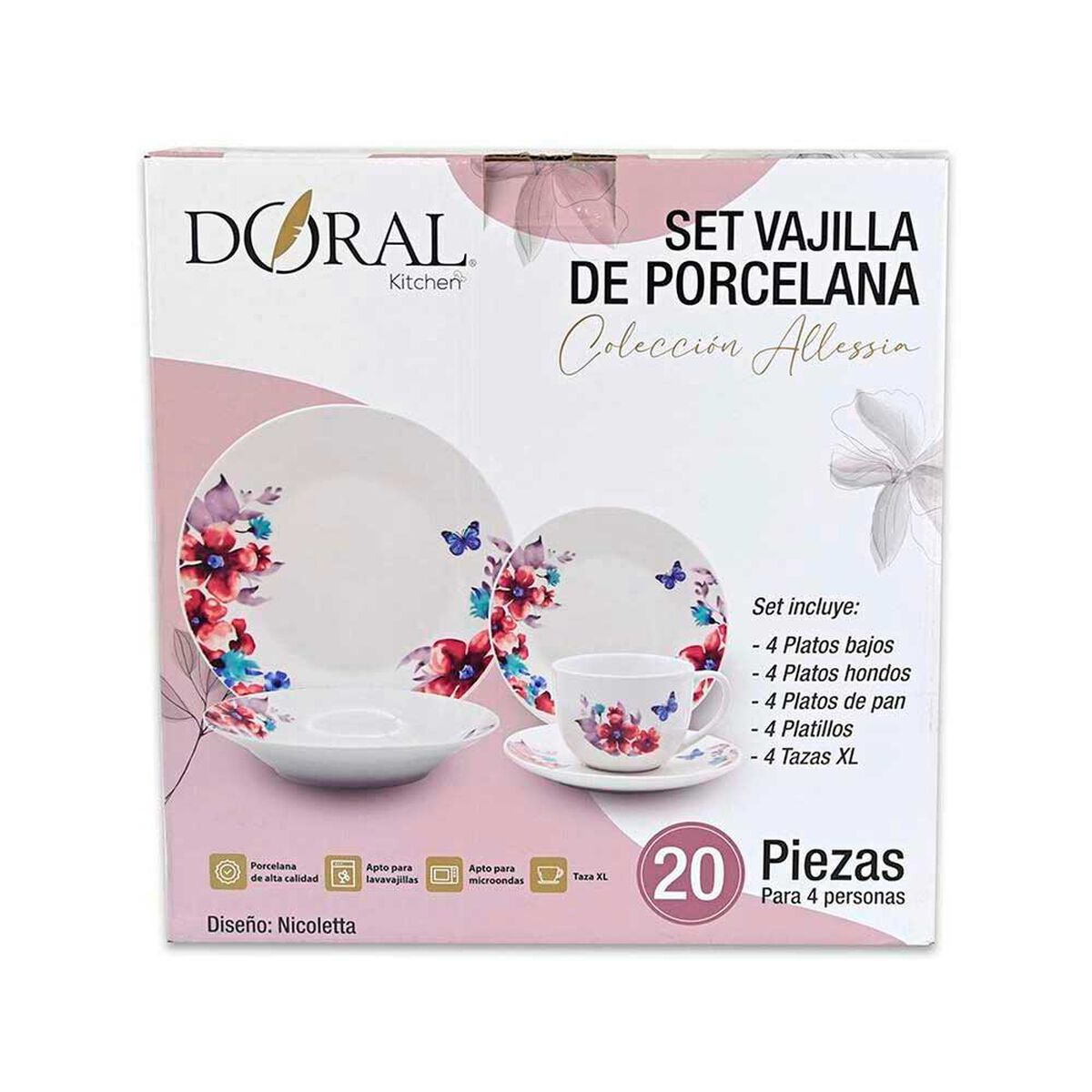 Juego de Vajilla Nicoletta Doral 20 Piezas
