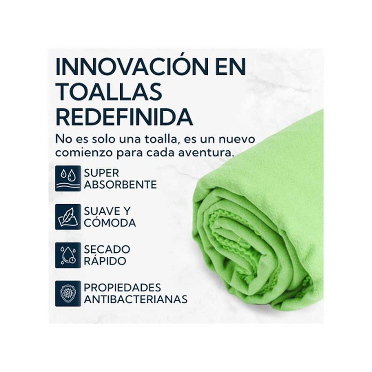 Pack 2 Toallas Microfibra Suede Verde Pro Outdoor