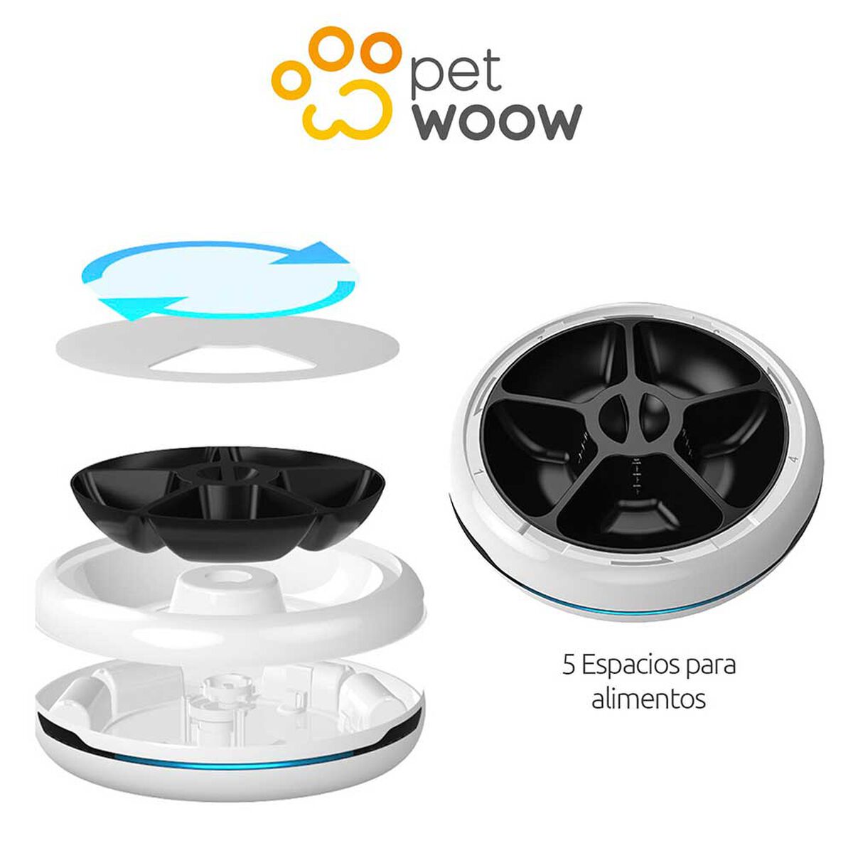 Dispensador de Alimento para Mascotas PetWoow Blanco