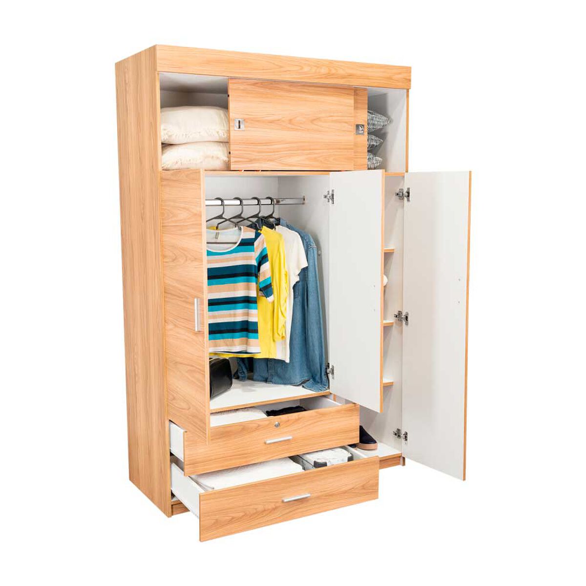 Closet Tuhome Manila 5 Puertas 2 Cajones Duna Blanco