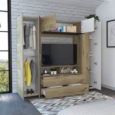 Imagen 2 del producto Clóset TuHome Z-200 8 Puertas 2 Cajones Duna/Blanco