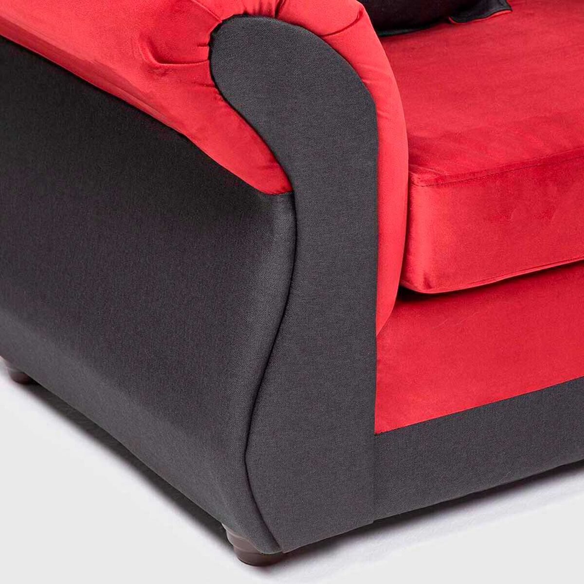 Sof&aacute; Seccional Almore New Irlanda 5 Cuerpos Rojo Negro