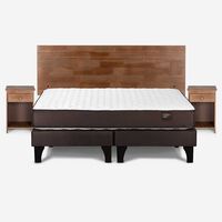 Cama Europea Rosen Base Dividida 2 Plazas Ergo T + Respaldo + 2 Veladores