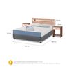 Cama Americana CIC 2 Plazas Excellence + Respaldo + 2 Veladores + Almohada + Plumón