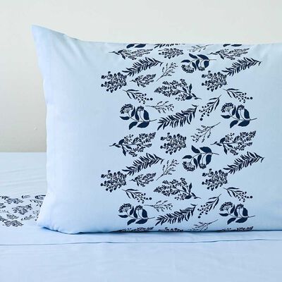 Imagen 2 del producto Juego de Sábanas American Family 1 Plaza Frambella 144 Hilos Azul