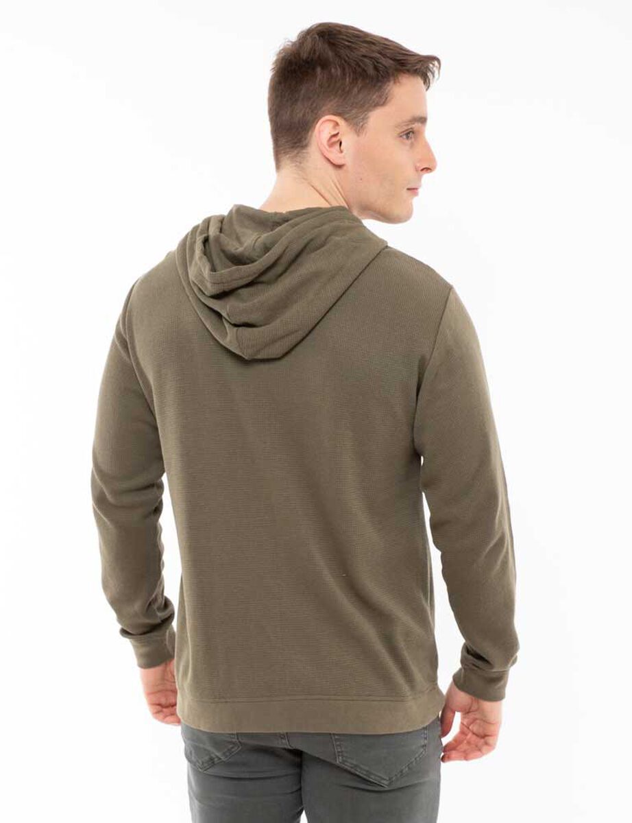 Polerón Hoodie Liso Con Cierre Hombre Zibel