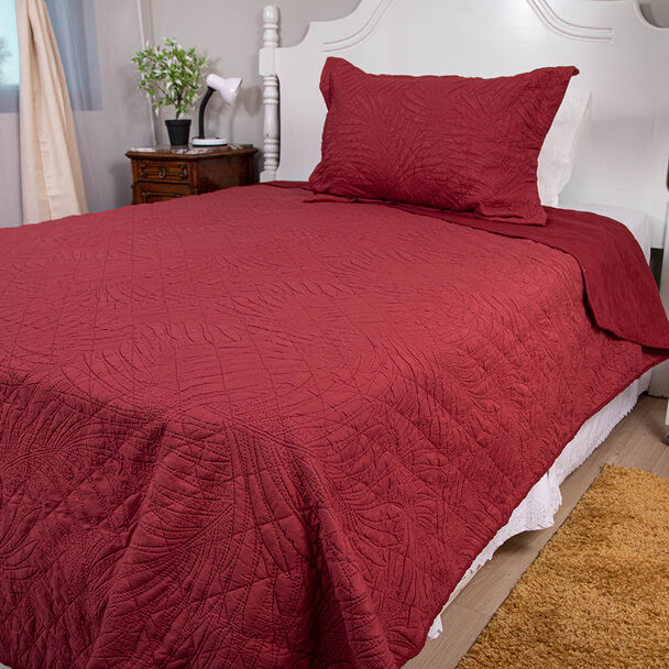 Quilt Doral 1,5 Plazas Burdeo Bubbly