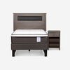 Cama Europea Rosen 1 Plaza New Style 4 Plus + Respaldo Ferrera Gris + Velador