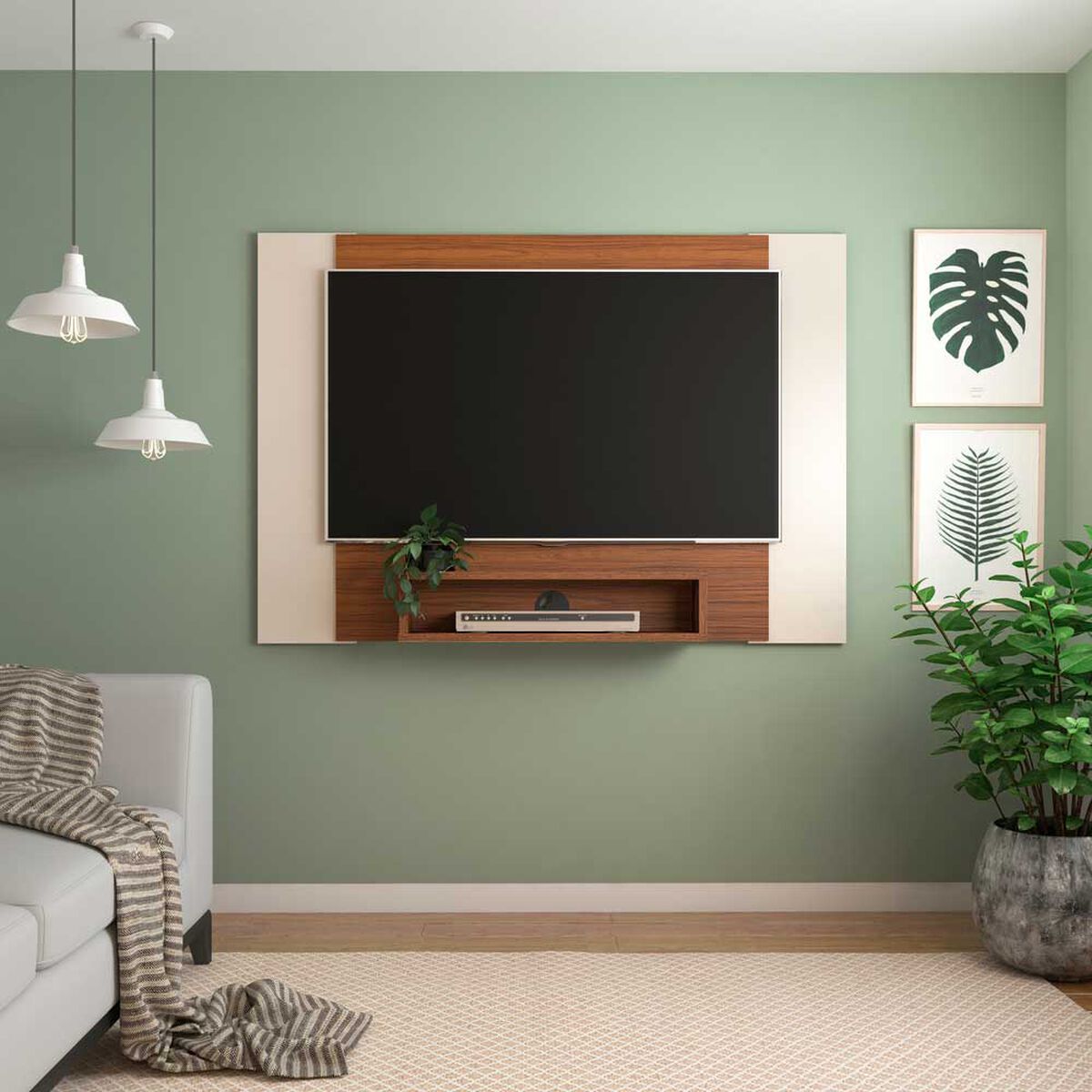 Panel TV Exit Cine Hasta 47" Cedro y Beige