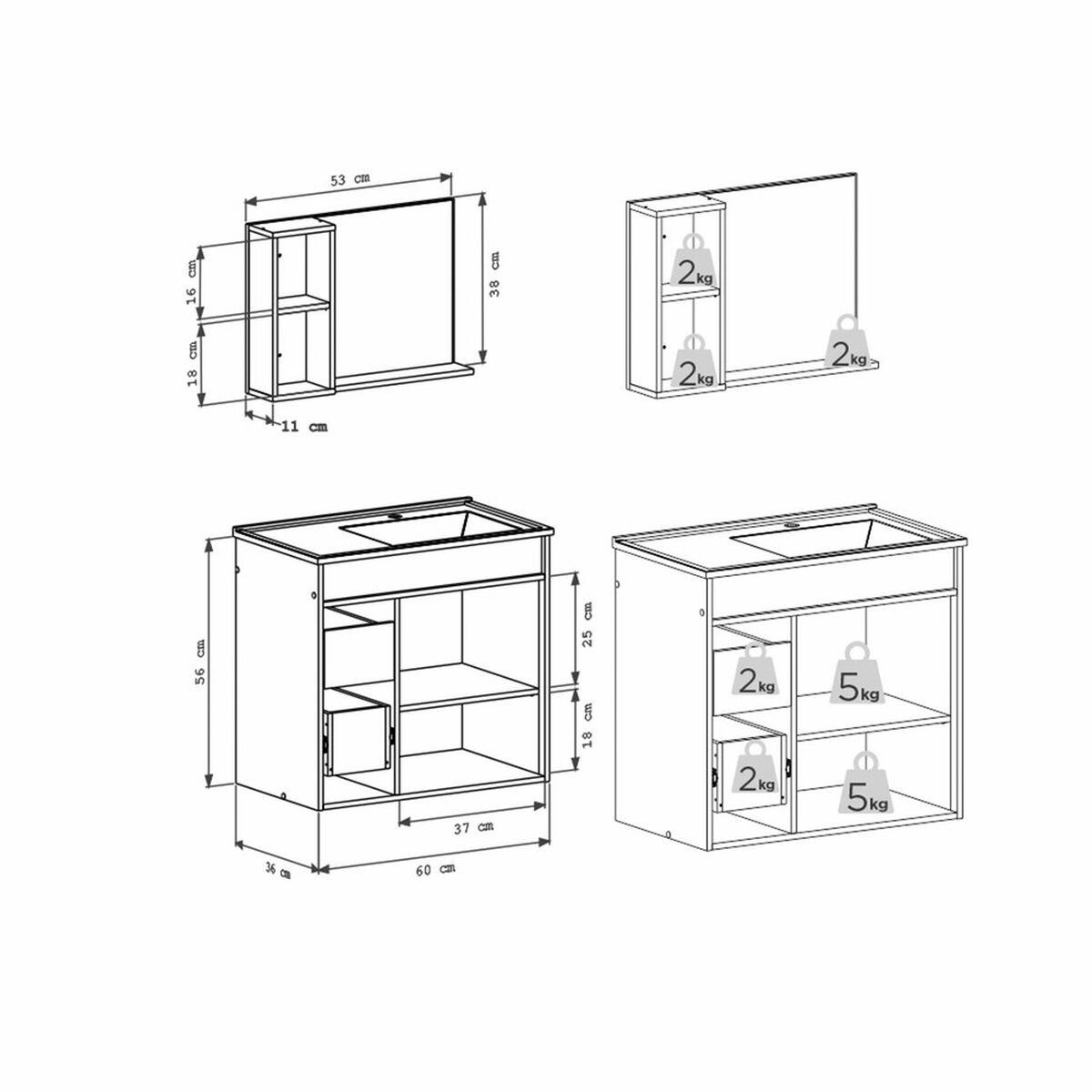 Vanitorio Vekkahome Camomila Caf&eacute;