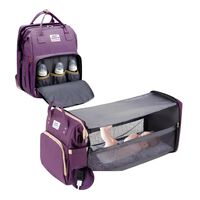 Mochila Maternal 3 en 1 con Cunita Lubabycas Morada