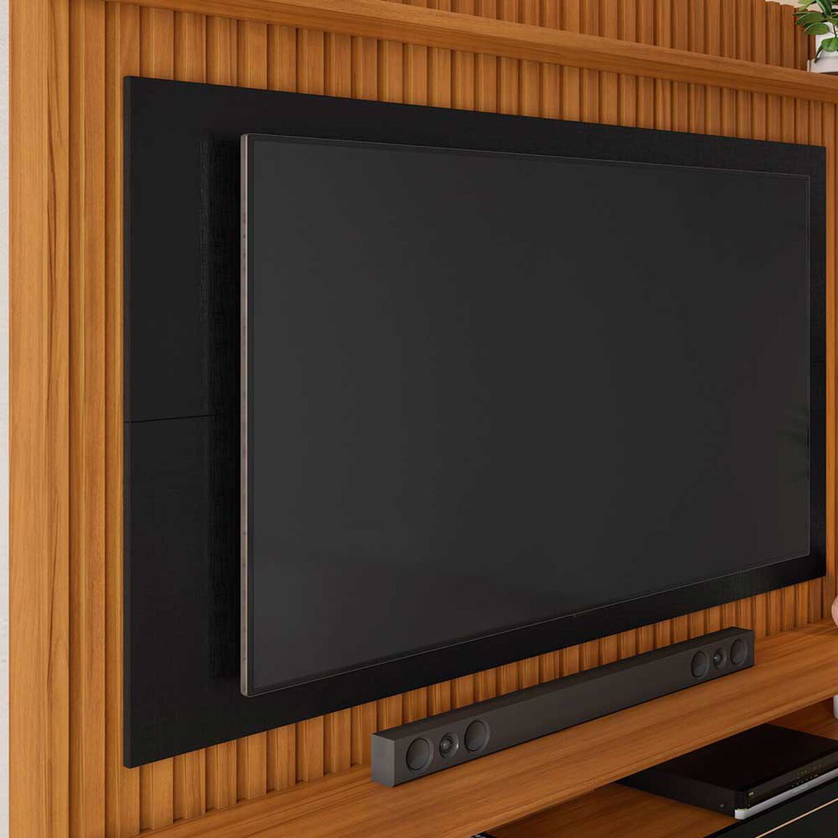 Estante TV Home Mobili Beta Hasta 65" Negro/Freijo