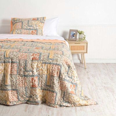 Cubrecama Mashini 1,5 Plazas Estampado Gales