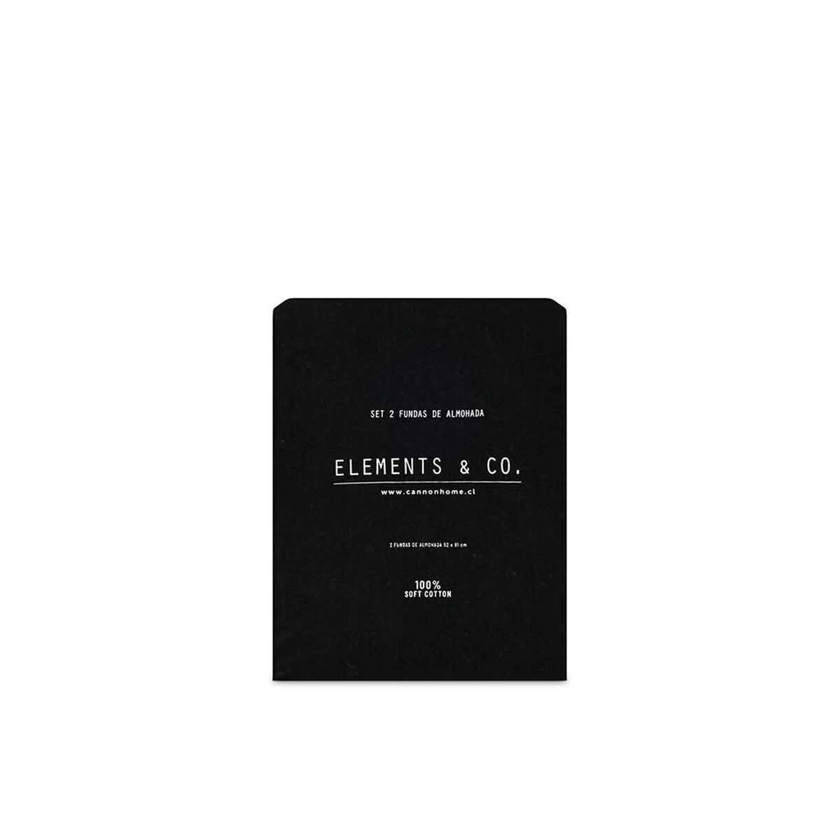 Funda de Almohada Elements & Co Liso 52 x 91 cm Negro