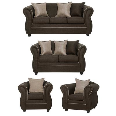 Imagen 1 del producto Juego de Living Black Factory Emili 7 Cuerpos Café