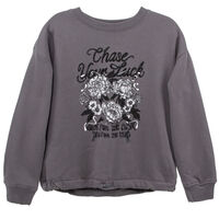 Polerón Pretina Ajustable de Algodón Niña Mila Grafito