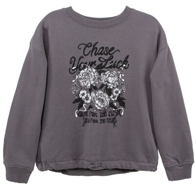 Imagen 1 del producto Polerón Pretina Ajustable de Algodón Niña Mila Grafito