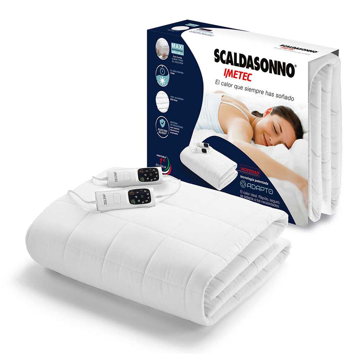 Calientacama Scaldasonno Maxi Matrimonial Cotton Adapto 2 Plazas