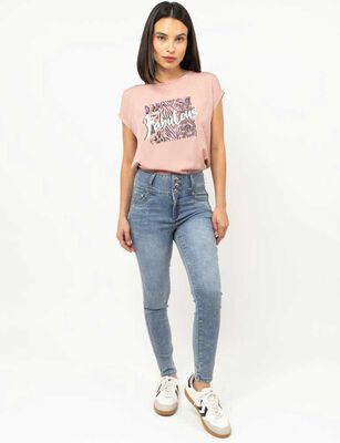Imagen 2 del producto Jeans Skinny Mujer Fiorucci Celeste, Indigo, Negro