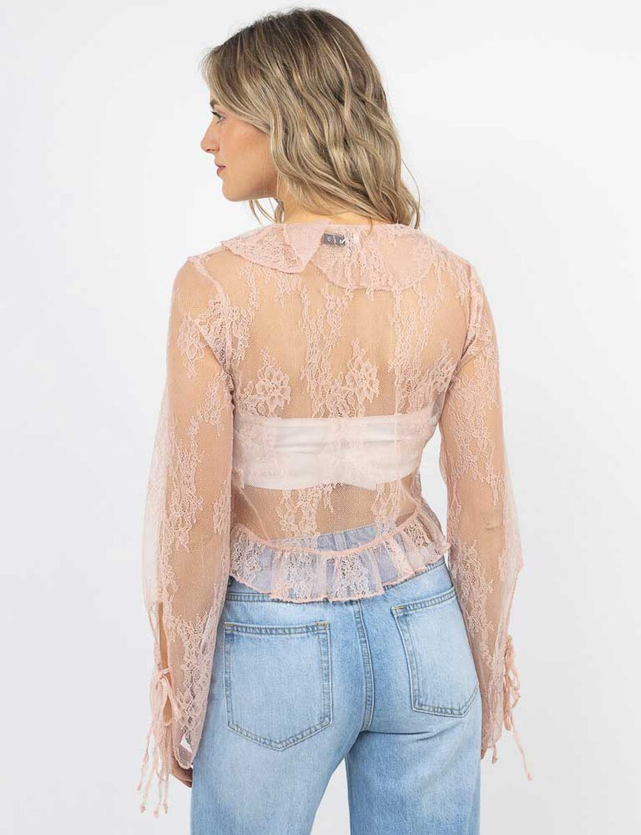 Blusa Transparente Manga Larga Mujer Icono