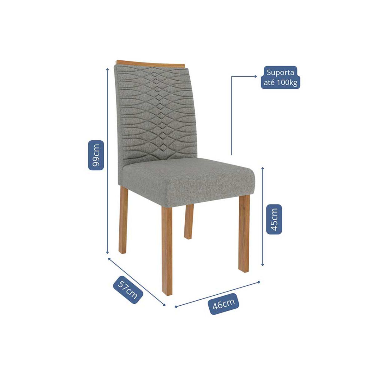 Juego de Comedor Decocasa Patricia 4 Sillas Off White