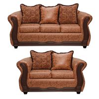 Juego de Living Black Factory Sofia Sofá 3 Cuerpos + Sofá 2 Cuerpos Terracota