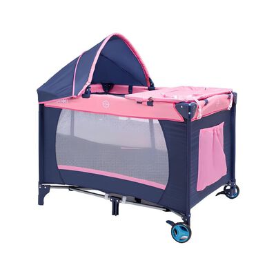 Imagen 1 del producto Cuna Corral con Mudador Mosquitero Colchón Rosada LuBabycas