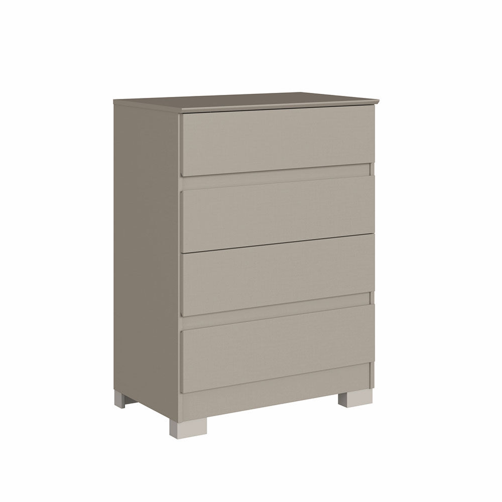 Cómoda Vekkahome Maia 4 Cajones Gris